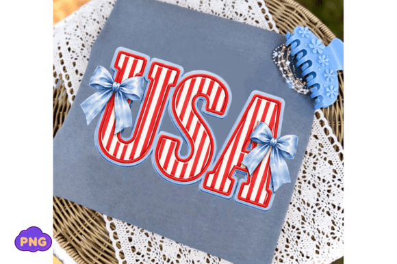 Download Coquette USA Bow PNG, Preppy Patriotic - Coquette Collection