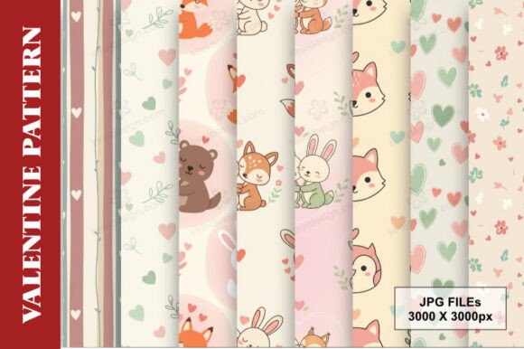 Download Valentine Woodland Friends Digital Paper - Premium Resources